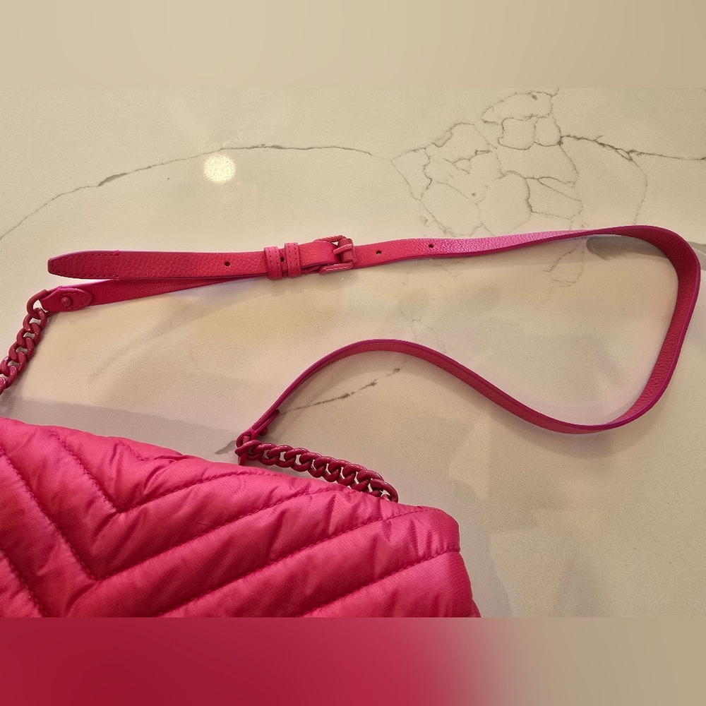 Rebecca Minkoff Edie Nylon Jumbo Flap Shoulder Bag Pink - Picture 6 of 13